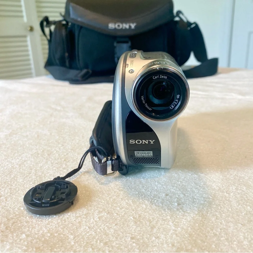 Sony Handycam Silver and Black Camcorder Set